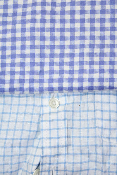 Brooks Brothers Polo Golf Ralph Lauren Mens Button Tops White Blue Size M Lot 2