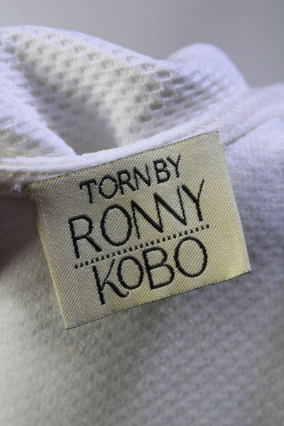 Torn by Ronny Kobo Womens Sleeveless Trumpet Midi Dress White Size Small