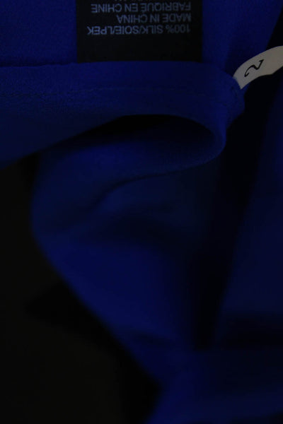 Jay Godfrey Womens Silk Backless Halter Neck Blouse Blue Size 2