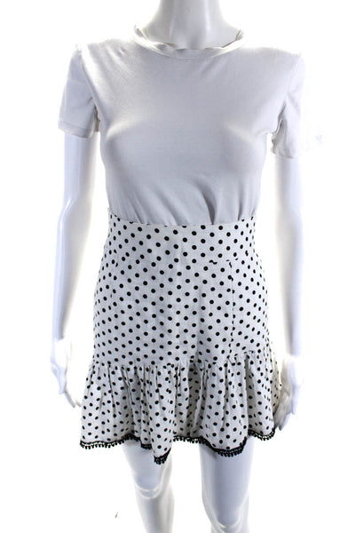 Suboo Womens Pola Dot Off the Shoulder Crop Top Skirt Set White Black Size 2