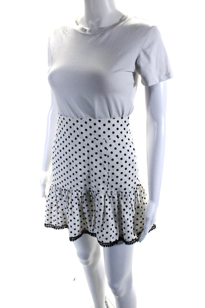 Suboo Womens Pola Dot Off the Shoulder Crop Top Skirt Set White Black Size 2