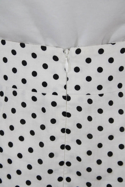 Suboo Womens Pola Dot Off the Shoulder Crop Top Skirt Set White Black Size 2