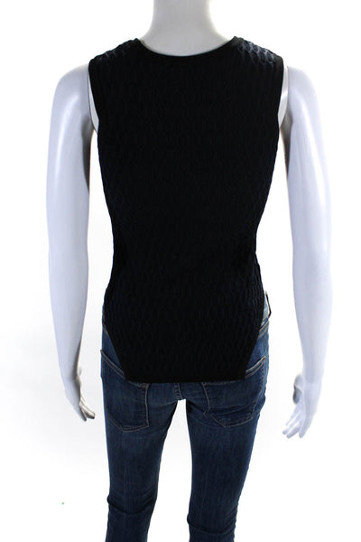 Jonathan Simkhai Womens Navy Textured Sleeveless Hi-Low Blouse Top Size XS