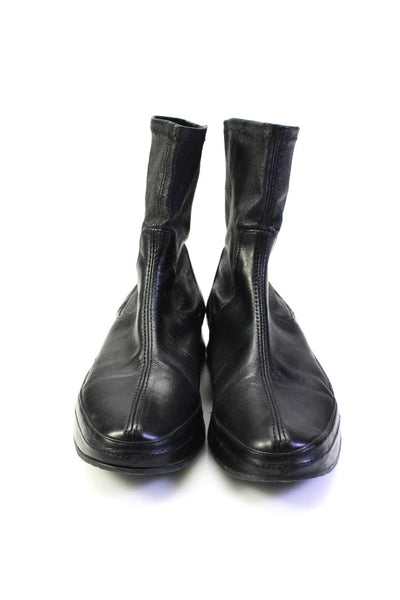 Stephane Kelian Womens Leather Platform Flat Sock Booties Black Size 9