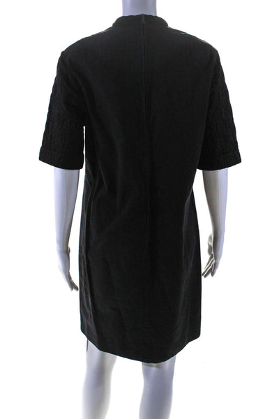 Dries Van Noten Womens Short Sleeves Shift Dress Black Cotton Size EUR 34