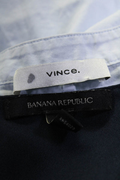 Banana Republic Vince Womens Long Sleeves Shirts Blue Size Medium Large Lot 2
