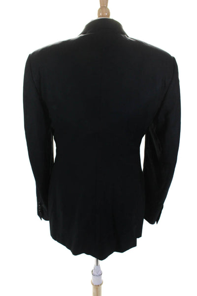 Canali Mens Two Button Blazer Jacket Black Wool Size EUR 50 Regular