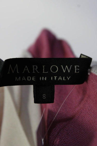 Marlowe Womens Cashmere Colorblock Embroidered Floral Blouse Top Pink Size S