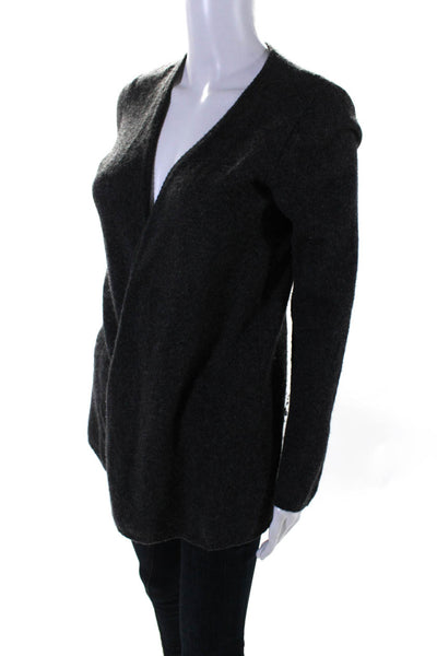 Minnie Rose Womens Cashmere Long Sleeves Wrap Sweater Gray Size Extra Small