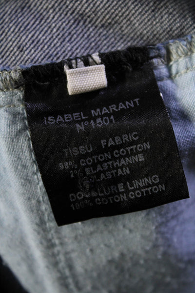 Isabel Marant Etoile Womens Dark Wash Mid Rise Slim Flared Jeans Blue Size 34
