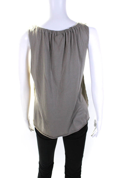 Kristensen Du Nord Womens Scoop Neck Sleeveless Layered Tank Top Gray Size 0