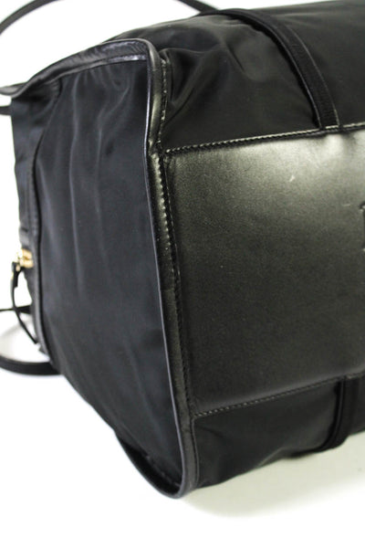 Kate Spade Womens Leather Trim Zip Duffle Bag Black Size L