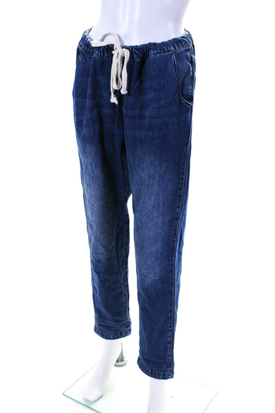One Teaspoon Womens Blue Medium Wash Drawstring High Rise Straight Jeans Size S