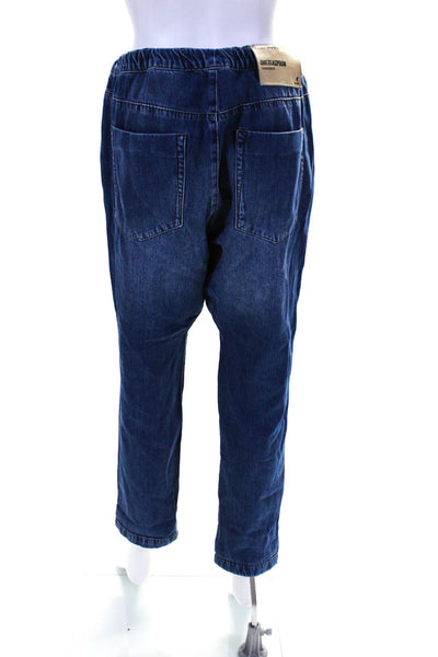 One Teaspoon Womens Blue Medium Wash Drawstring High Rise Straight Jeans Size S