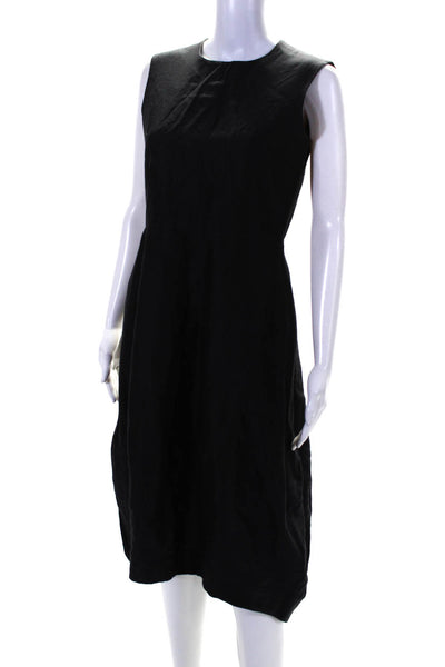 COS Womens Cotton Round Neck Sleeveless Zipped Maxi Dress Black Size EUR38