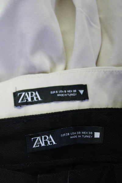 Zara Womens Pants Straight Fit Jeans Beige Black Size Small 30 Lot 3