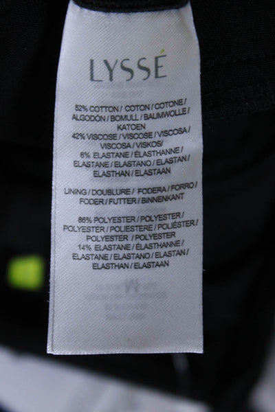 Lysse Womens Back Zip High Rise Knit Cropped Leggings Black Cotton Size Medium