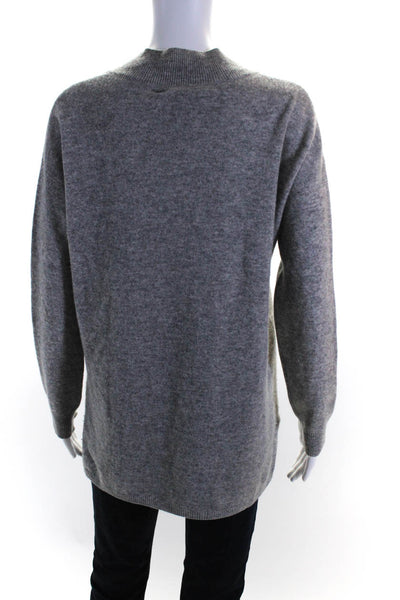 Tina Stephens Womens Cashmere Long Sleeves V Neck Sweater Gray Size Small