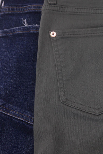 Agolde Women's Button Fly Dark Wash Five Pockets Skinny Denim Pant Size 25 Lot 2