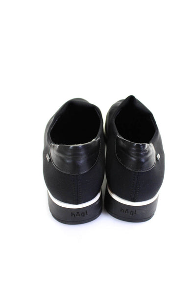 Hogl Womens Striped Textured Sole Round Toe Slip-On Platform Shoes Black Size 5