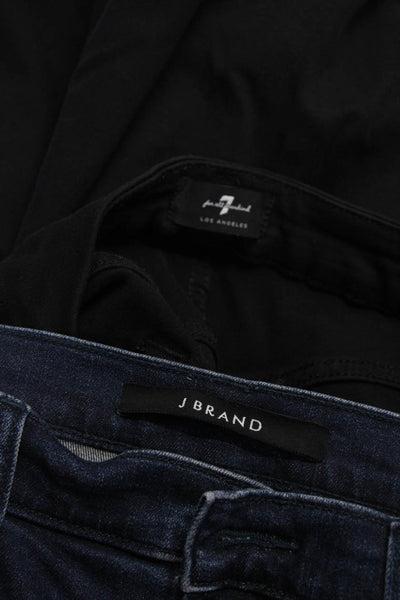 J Brand 7 For All Mankind Womens Skinny Leg Jeans Blue Black Cotton Size 27 Lot