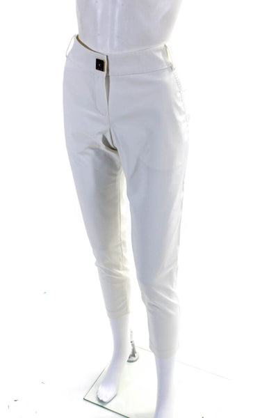 Gizia Womens Snapped Buttoned Zipped Tapered Leg Dress Pants White Size EUR36