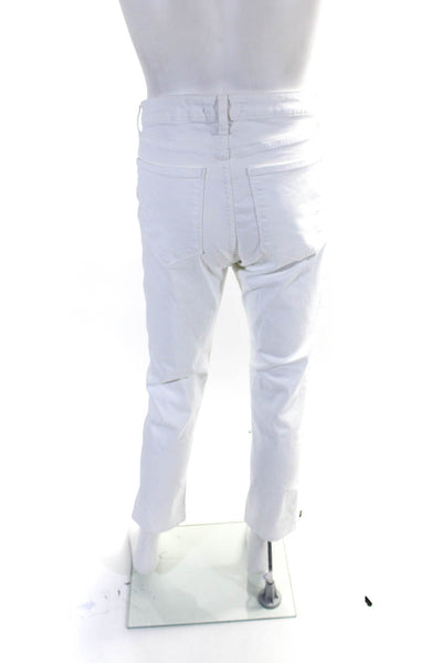 Monfrere Mens Brando Straight Leg Mid Rise Jeans White Cotton Size 34
