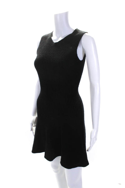 Theory Womens Black Crew Neck Sleeveless Sweater Dress Size S