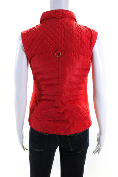 Tyler Boe Womens Full Zip Sleeveless Quilted Puffer vest Red Size S