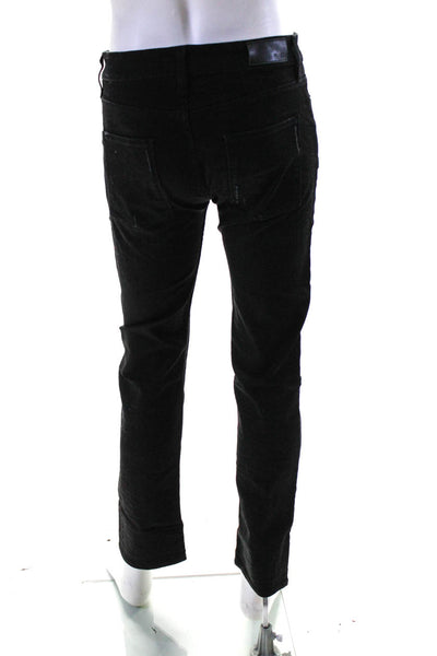 IRO Mens Zipper Fly Distressed Slim Cut Jeans Black Denim Size 31