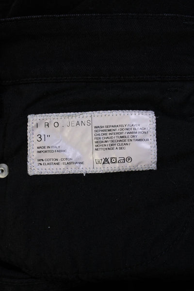 IRO Mens Zipper Fly Distressed Slim Cut Jeans Black Denim Size 31