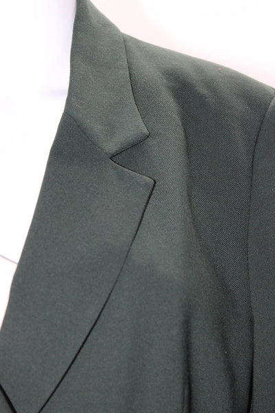 Zara Womens Darted Collared Buttoned Long Sleeve Blazer Jacket Green Size L