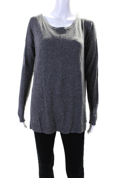 Vince Womens Oversize Thin Knit Dolman Sleeve Sweater Gray Size Extra Small