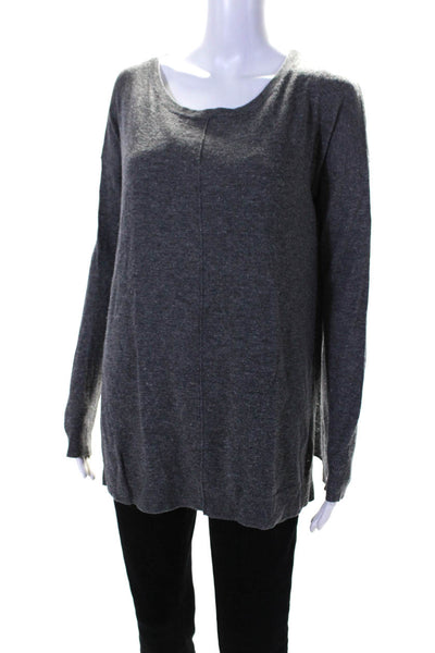 Vince Womens Oversize Thin Knit Dolman Sleeve Sweater Gray Size Extra Small