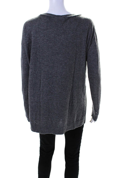 Vince Womens Oversize Thin Knit Dolman Sleeve Sweater Gray Size Extra Small