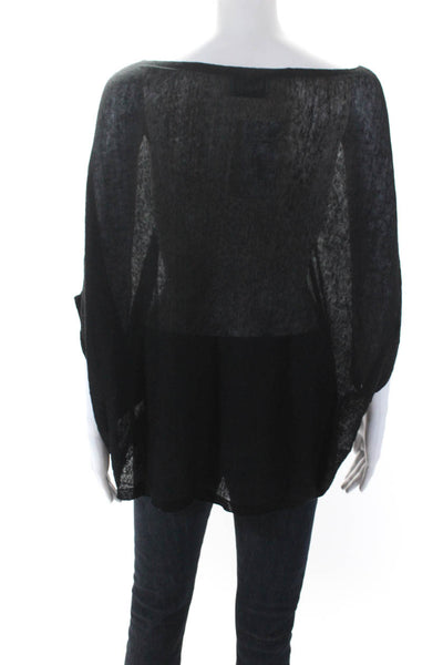 Snobby Sheep Womens Black Crew Neck Short Sleeve Oversized Blouse Top Size M