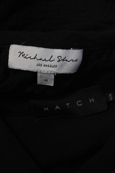 Hatch Michael Stars Womens Black Button Down Short Sleeve Shirt Size OS M lot 2