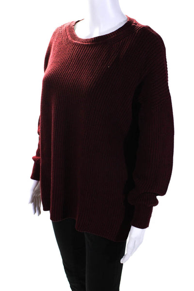 525 America Womens Pullover Crew Neck Sweatshirt Red Cotton Size Small