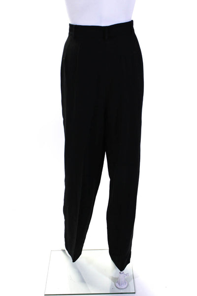 Giorgio Armani Le Collezioni Womens High Rise Pleated Dress Pants Black Size 16