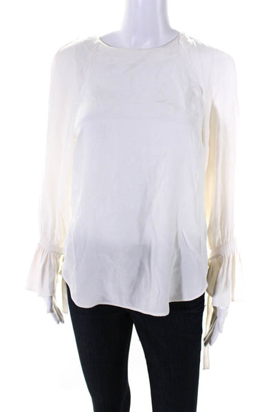 Frame Womens Silk Long Bow Sleeves Blouse White Size Extra Small
