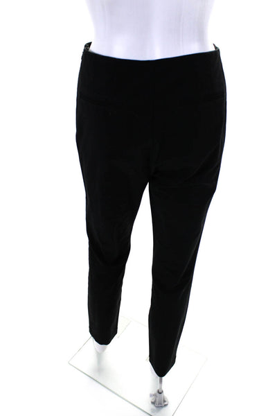 Tailored Womens Black Cotton High Rise Straight Leg Dress Pants Size 4