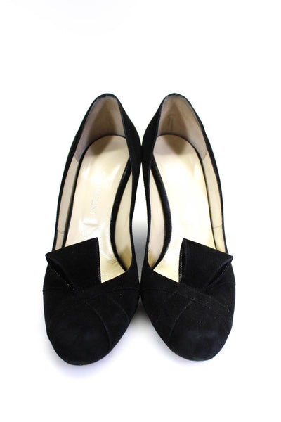 Sarah Flint Womens Suede Bow Wedge Heels Black Size 6