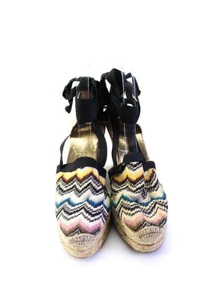 Missoni Womens Platform Chevron Knit Espadrilles Pumps Multicolored Size 39