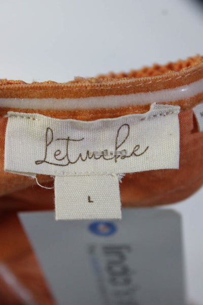 Letueke Women's Square Neck Tassel Fringe A-Line Mini Dress Orange Size L