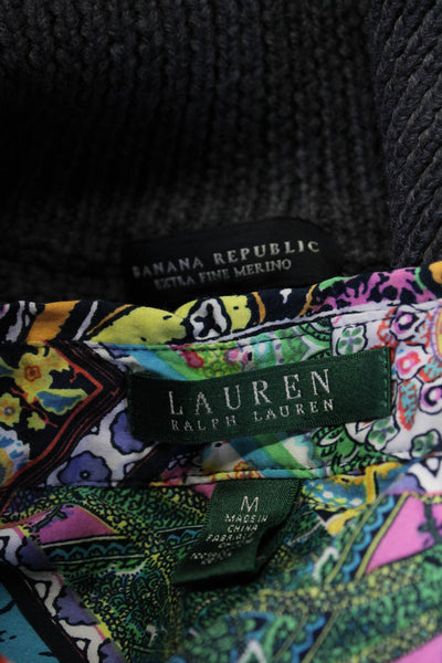 Lauren Ralph Lauren Banana Republic Womens Paisley Top Multicolor Size M S lot 2