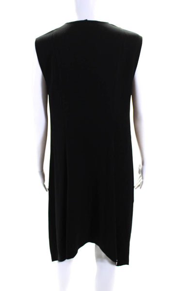 BCBGMAXAZRIA Womens V-Neck Sleeveless Draped Asymmetrical Hem Dress Black Size S