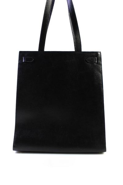 Etro Womens Leather Gold Tone Hardware Structured Large Black Tote Bag Handbag