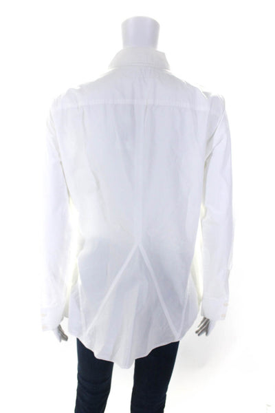 Derek Lam 10 Crosby Womens Button Front Collared Shirt White Cotton Size Small