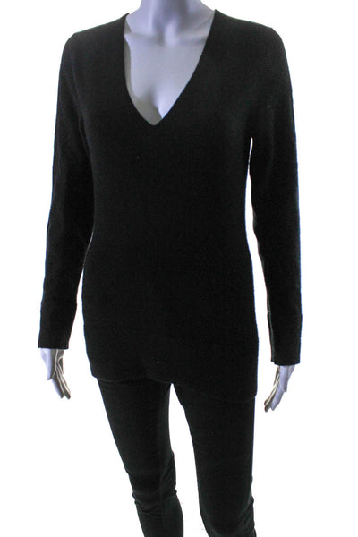 Burberry London Women's V-Neck Long Sleeves Cashmere Sweater Black Size S