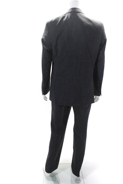 Versace Collection Mens Two Button Blazer Pleated Trousers Suit Black Size 52 R